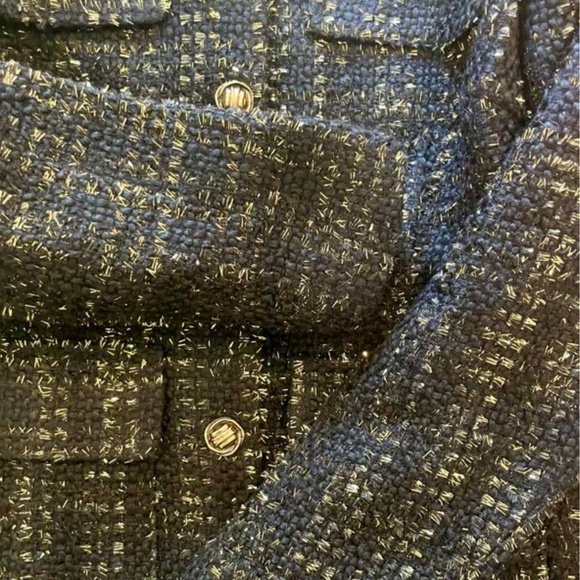 Metallic Button Tweed Jacket